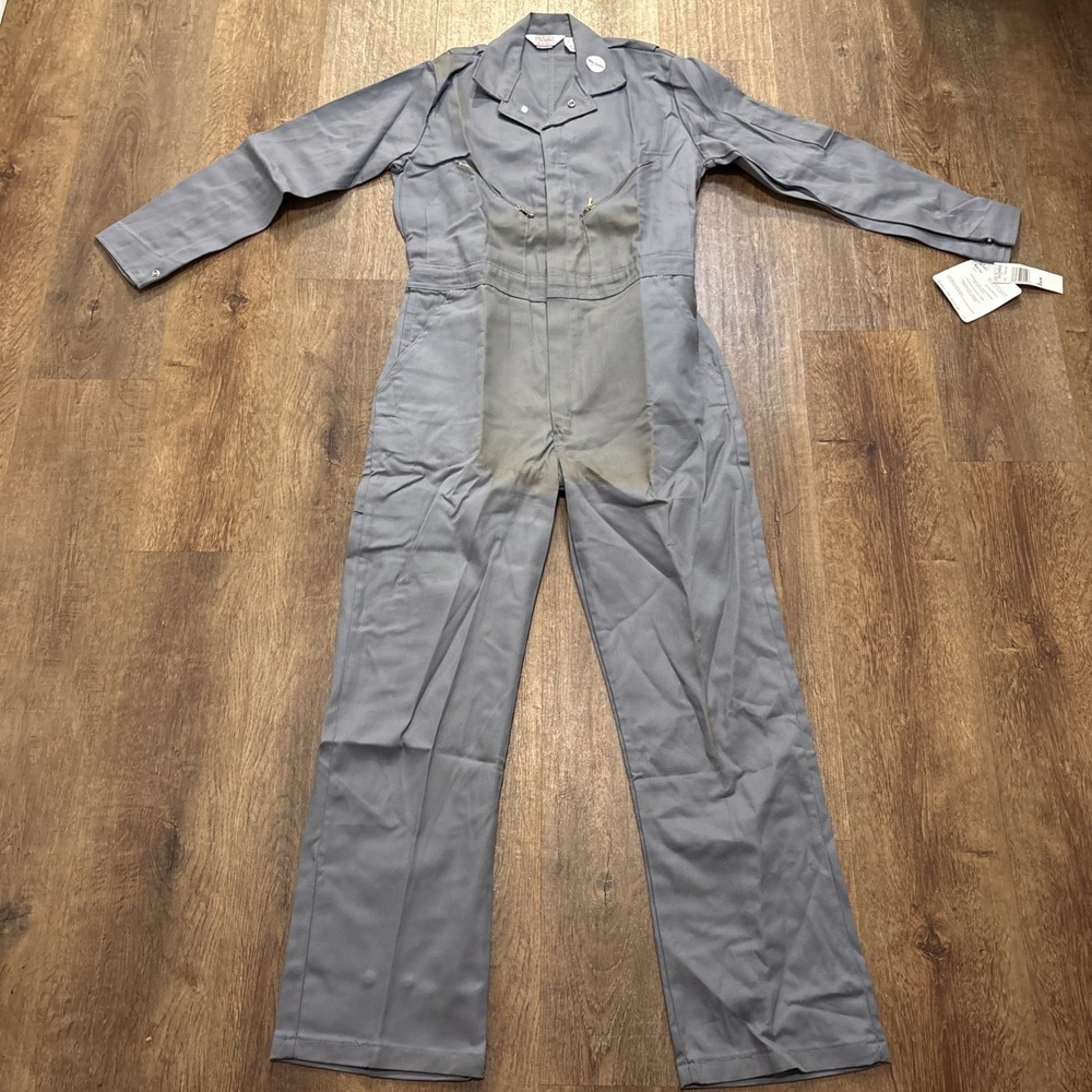 WALLS Master Made 36 Regular Coveralls Gray Made In USA Vintage 100% Cotton